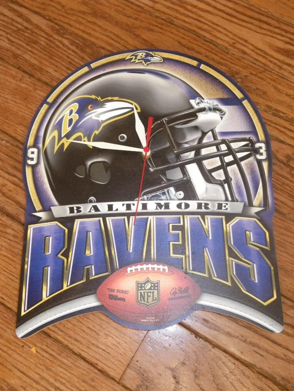 Baltimore Ravens NFL Football Wooden Wall Clock Mancave Gameroom